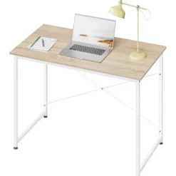 Rootz Desk - Arbejdsbord - Computertabel - Rummelig arbejdsområde - 100x75x50 cm brun og hvid