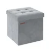 Rootz Dove Grå sædekiste - Opbevaring Ottoman - Fodskammel - MDF-fløjlskum - 300 kg Kapacitet - 38 cm x 38 cm x 38 cm