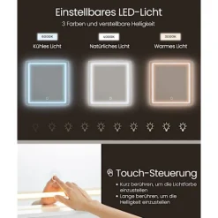 Rootz Dressing Bord med LED -belysning - Vanity - Makeup -bord - Hvid finish - 40 x 90 x 138 cm