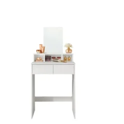 Rootz Dressing Bord med spejl - Frisørstabel - Vanity Desk - Rummelig opbevaring - 40 x 60 x 127 cm