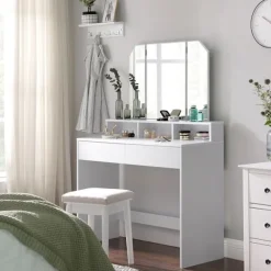 Rootz Dressing Table - Vanity Table - Makeup Organizer - Rigelig lagerplads - 100 cm x 40 cm x 142 cm