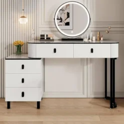 Rootz Dressing Table Set - Makeup Vanity - Cosmetic Desk - Rumle opbevaring - 100 cm x 126 cm x 40 cm