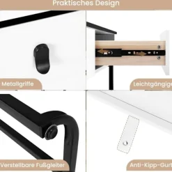 Rootz Dressing Table Set - Makeup Vanity - Cosmetic Desk - Rumle opbevaring - 100 cm x 126 cm x 40 cm