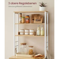 Rootz Eg Hvid spånplade stål kagerol - Bagestativ - Opbevaringshylde - Robust konstruktion - Nem montering - 40 cm x 60 cm x 167 cm