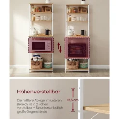 Rootz Eg Hvid spånplade stål kagerol - Bagestativ - Opbevaringshylde - Robust konstruktion - Nem montering - 40 cm x 60 cm x 167 cm