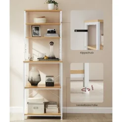 Rootz Eg Hvid spånplade stål kagerol - Bagestativ - Opbevaringshylde - Robust konstruktion - Nem montering - 40 cm x 60 cm x 167 cm
