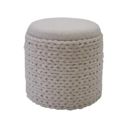 Rootz Elegant Boho sædeskammel - osmannisk - Fodstøtte - Alsidig opbevaring - 45 cm H x 40 cm Grå