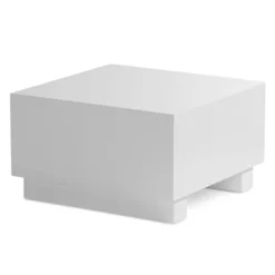 Rootz Elegant Sofabord - Kubebord - Højglans finish - Hvid - Fjernbetjeningsopbevaring - Alsidigt design - 60 cm x 60 cm x 35 cm