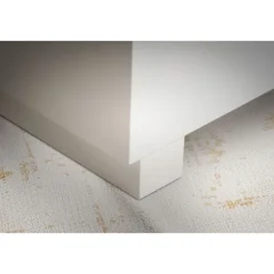 Rootz Elegant Sofabord - Kubebord - Højglans finish - Hvid - Fjernbetjeningsopbevaring - Alsidigt design - 60 cm x 60 cm x 35 cm