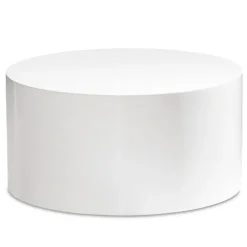 Rootz Elegant Sofabord - Rundt bord - Højglans finish - Hvid - Fjernbetjeningshylde - Brug til flere rum - Gulvbeskyttelse - 60 cm x 60 cm x 30 cm