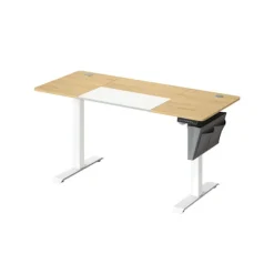 Rootz Elektrisk stående skrivebord - Justerbart skrivebord - Sit Stand Skrivebord - Spånplade stålramme - 60 cm x 140 cm x (72-120) cm - Pastel Gul-Ba | Fyndiq