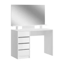 Rootz Emma Dressing Table Desk - Hvid påklædningsbord - Kosmetisk bord - Opbevaringsplads - 110 cm x 75 cm x 48 cm