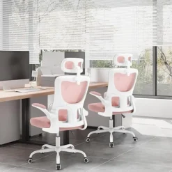 Rootz Ergonomic Office Chair - Mesh drejestol - Computerstol - Lændestøtte - Justerbar nakkestøtte - 62cm x 116-123,5cm x 69,5cm