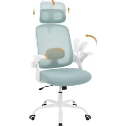 Rootz Ergonomic Office Chair - Lumbar Support - Justerbar skrivebordsformand - Åndbar net - 63,5 x 109,5-117,5 x 50 cm