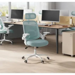Rootz Ergonomic Office Chair - Lumbar Support - Justerbar skrivebordsformand - Åndbar net - 63,5 x 109,5-117,5 x 50 cm
