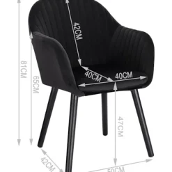 Rootz Ergonomic Velvet Spisestuestol - Komfortabel siddeplads - Stilfuld stol - Højdensitetsskum - Lændestøtte - Holdbar konstruktion - 81 cm x 40 cm | Fyndiq