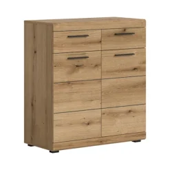 Rootz Evoke Oak Chest of skuffer - Shoe Cabinet - Storage Unit - Ample Storage - 90x96x37 cm