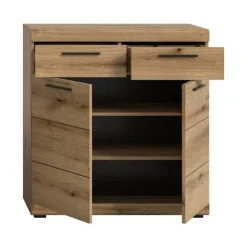 Rootz Evoke Oak Chest of skuffer - Shoe Cabinet - Storage Unit - Ample Storage - 90x96x37 cm
