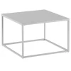 Rootz firkantet sofabord i industriel stil - Moderne midterbord - Metalstel - Opbevaringstop - 60 cm x 60 cm x 40 cm - Hvid