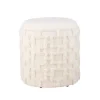 Rootz fluffy stoftaburet - Elegant siddeplads - Hvidt polstring - Komfortabel siddeplads - 45 cm x 40 cm x 45 cm