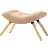 Rootz fodskammel - osmannisk - Polstret sæde - Hyggelige siddepladser - 67 cm x 45 cm x 38 cm - Brunt fleecebetræk med træben