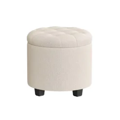 Rootz fodskammel med opbevaring - osmannisk - opbevaringsbænk - pladsbesparende design - 45 cm x 45 cm x 44,5 cm