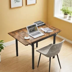 Rootz Foldbart spisebord - Køkkenbord - Rumbesparende bord - Vintage Brown Black - 120 x 78 x 76,2 cm
