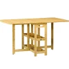 Rootz Foldebord - Spisebord - To foldbare sider - To hylder - Justerbare fødder - Bambus - 149,5 x 80 x 73,5 cm