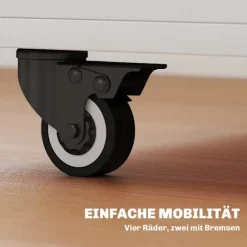 Rootz Foldebordsskab - Konvertibelt Spisebord - Udvidbart Rulleskab - Pladsbesparende Design - 70 x 83 x 75cm - Hvid + Brun