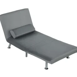 Rootz foldelænestol med sengefunktion - Cabriolet stol - Velvet Sleeper - Pladsbesparende komfort - 75 x 70 x 75 cm - Grå