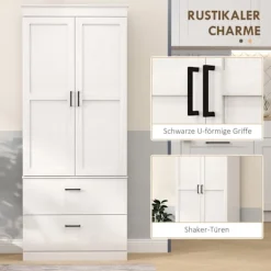 Rootz Fritstående køkkenskab - Pantry Storage - Stue Cabinet - Justerbare hylder - 75W x 39d x 178H cm