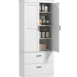 Rootz Fritstående køkkenskab - Pantry Storage - Stue Cabinet - Justerbare hylder - 75W x 39d x 178H cm