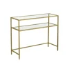 Rootz Gold konsolbord - metalglas entrébord - sofabord - 20 kg Max belastningskapacitet - 100 cm x 35 cm x 80 cm