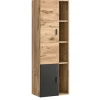 Rootz Grado Midi Cabinet - Badeværelse forfængelighed - Træmateriale - Nox Oak/Gray Matt - Systemmøbler - Tidløs design - 48 cm x 144 cm x 35 cm