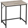 Rootz Greige sort skrivebord - Studiebord - Arbejdsstation - Spånplade og stål - Letvægts - Nem montering - Rummelig - 50 cm x 80 cm x 76 cm