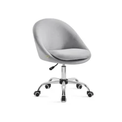 Rootz Grey drejestol - Ergonomisk stol - Rullestol - Stålstel - Bomuld-hør-blanding - Bærbar - 60 cm x 60 cm x 80-90 cm