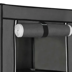 Rootz Grey Fleece Stof Foldeskab - Opbevaringsorganisering - Bærbar garderobe - Stålrørskonstruktion - Letvægts - Nem montering - 150 cm x 175 cm x 45 | Fyndiq