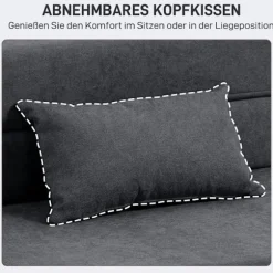 Rootz Gulvsofa - Polstret sofa - Cabriolet madras - Skumkomfort - Grå - 210 cm x 80 cm x 15 cm