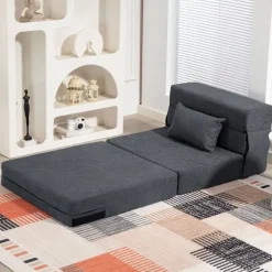 Rootz Gulvsofa - Polstret sofa - Cabriolet madras - Skumkomfort - Grå - 210 cm x 80 cm x 15 cm