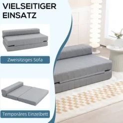 Rootz gulvsovesofa - Cabriolet futon - Pladsbesparende sovesofa - 2-personers sovesofa - Gæsteseng - Tyk polstring - Nem at rengøre - Kompakt - 138 cm | Fyndiq