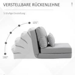 Rootz gulvstol Foldning Madras - Sleep Mat - Konvertible sæde - 2 -i -1 Design - Aftagelig pude - 60 cm x 80 cm x 56 cm og 180 cm x 60 cm x 19 cm