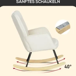 Rootz gyngestol - ammestol - afslapningsstol - fløjlspolstring - 98cm x 71cm x 101cm