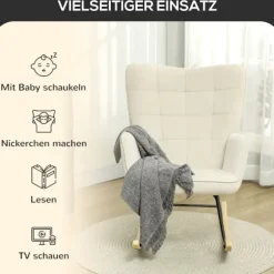 Rootz gyngestol - ammestol - afslapningsstol - fløjlspolstring - 98cm x 71cm x 101cm