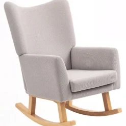 Rootz gyngestol - Retro Design lænestol - Polstret lænestol - Ergonomisk komfort - 72cm x 97cm x 100cm - Grå