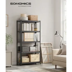 Rootz Heavy Duty Hylde - Opbevaringsstativ - Metalreoler - Stålkonstruktion - Rustbestandig - Højdejusterbar - Vintage Brun-Sort - 40cm x 90cm x 180cm | Fyndiq