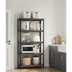 Rootz Heavy Duty Hylde - Opbevaringsstativ - Metalreoler - Stålkonstruktion - Rustbestandig - Højdejusterbar - Vintage Brun-Sort - 40cm x 90cm x 180cm | Fyndiq