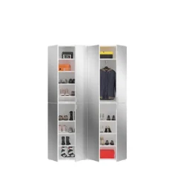 Rootz High -Gloss White Garderobe Set - Træmateriale - Blankt finish - Optimal opbevaring - 122 cm x 193 cm
