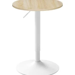 Rootz Højde Justerbar stangtabel - Bistro -bord - Runde sidebord - Skrab og vandtæt MDF - 52 cm Tabel Top x 69.5-91.5cm Højde