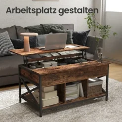 Rootz Højde Justerbart sofabord - Brun -sort - Stue Bord - Træspanel - Stål - 60 x 100 x (48-62) CM