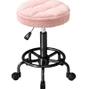 Rootz Højdejusterbar pink rullestol - Roterende skammel - Arbejdsstol - 360° drejelig base - Luksuriøs komfort - Ø50 x 50-66 cm
